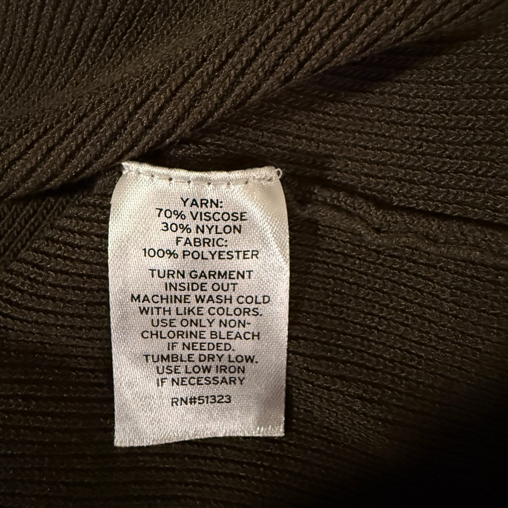 Parker Cargo Sleeve V Neck Sweater Deep Olive Khaki  Large Utility Military - Picture 9 of 10